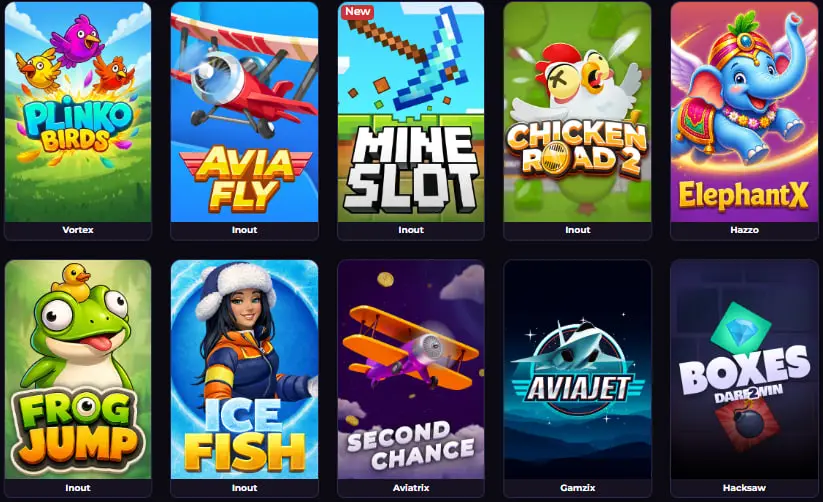 winrushgo casino mini games